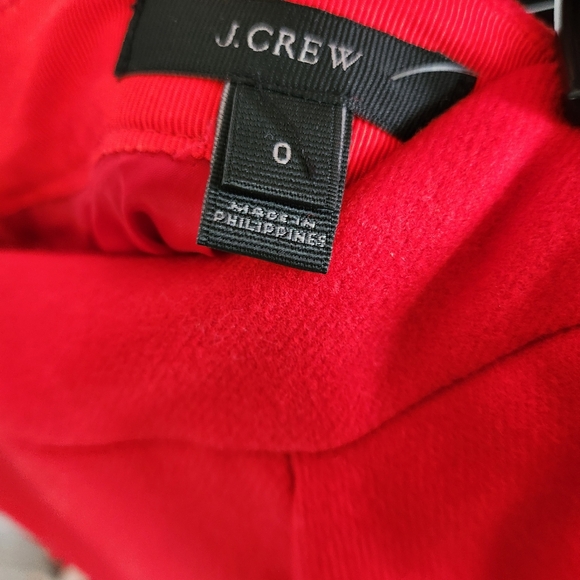 J. Crew festive red wool mini skirt in size 0 - Picture 5 of 5